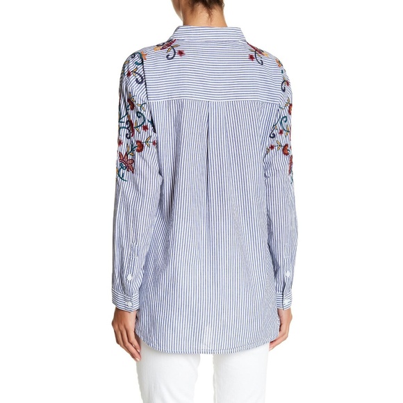 NEW beachlunchlounge Embroidered Striped Shirt - Picture 2 of 6